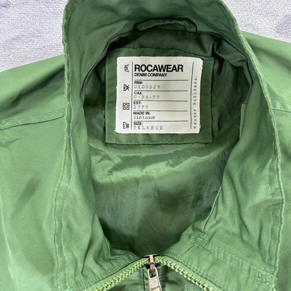 Vintage Rocawear Jacket Men's 3XL Green Pockets Light Soft - Picture 3 of 12